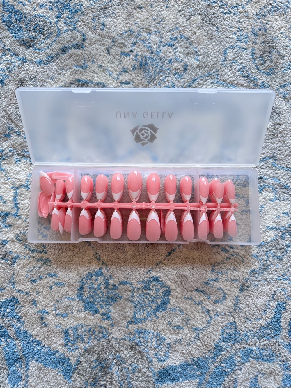 Una Gella Pink French Tip Almond Press On Nail Set